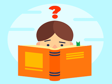 A picture of a student reading.